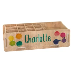 clipfritz Stiftebox personalisiert mit Name | Organizer aus Holz als Geschenk für Kinder