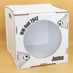 clipfritz Torwand Einsatz aus Holz personalisiert mit Name & Wunschtext | Fußball Motiv