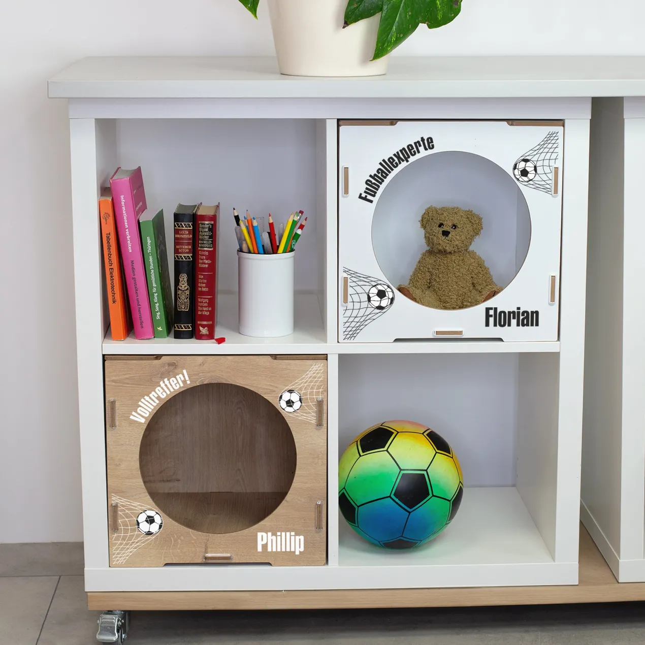 clipfritz Torwand Einsatz aus Holz personalisiert mit Name & Wunschtext | Fußball Motiv