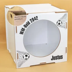 clipfritz Torwand Einsatz aus Holz personalisiert mit Name & Wunschtext | Fußball Motiv