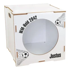 clipfritz Torwand Einsatz aus Holz personalisiert mit Name & Wunschtext | Fußball Motiv