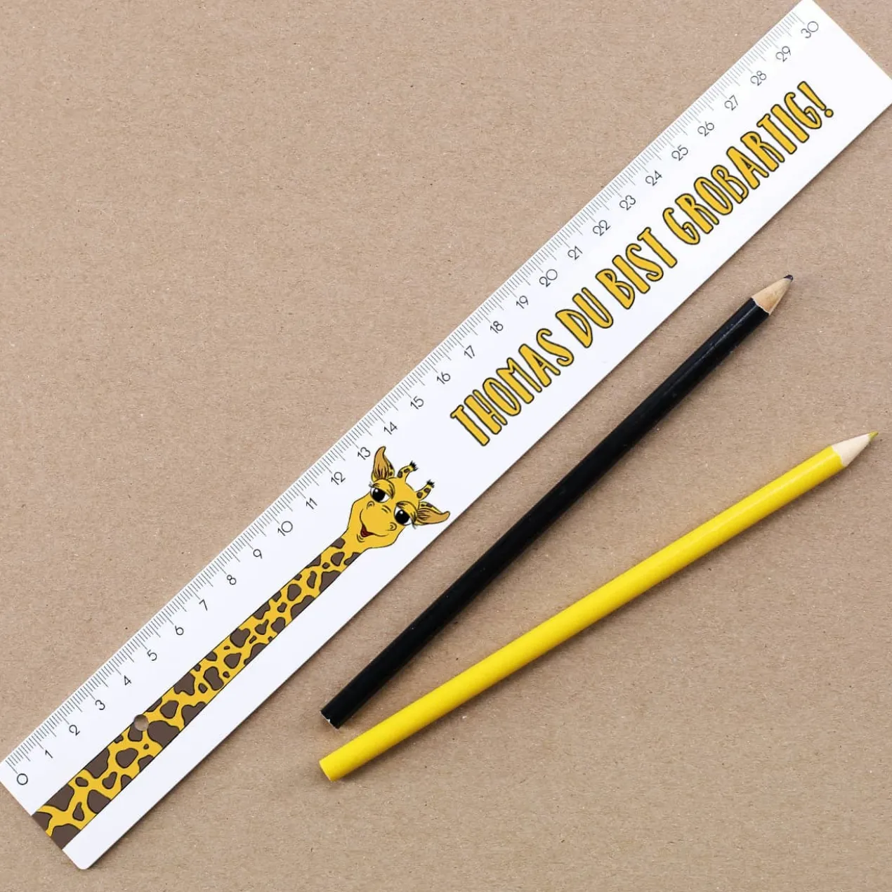 30cm Lineal - Du bist großartig! - Mit Giraffenmotiv und Namensaufdruck