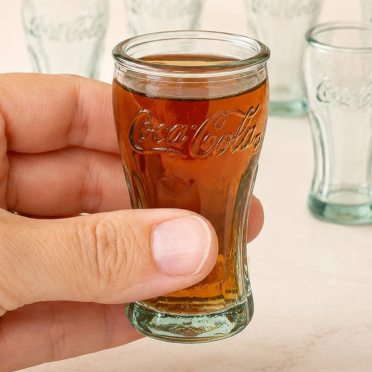 Coca-Cola Glas Set 12-teilig mit Trinkgläsern & Schnapsgläsern | Retro Gläser aus Recyclingglas
