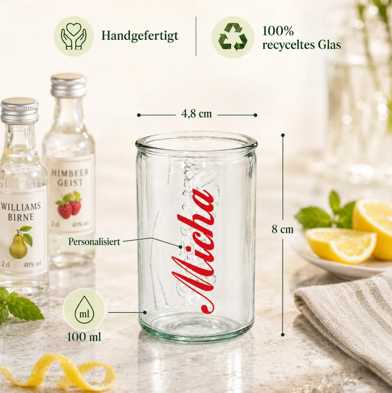 Coca Cola Schnapsglas individuell personalisiert | Shot Glas im Mini Retro Coladose Design
