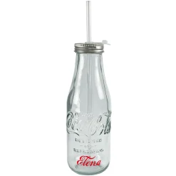 Coca-Cola Trinkflasche aus Glas personalisiert mit Name | Retro Design