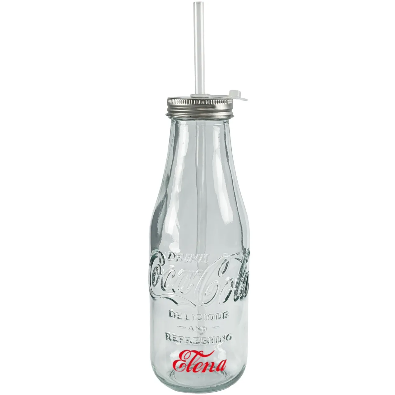 Coca-Cola Trinkflasche aus Glas personalisiert mit Name | Retro Design
