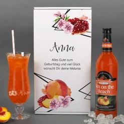 Cocktail-Set mit graviertem Glas in persönlicher Verpackung