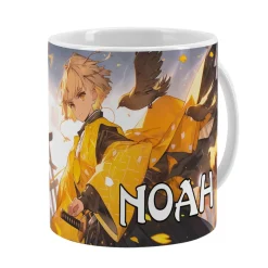 Coole Anime Tasse mit sechs Charakteren und Name