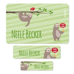 Coole Faultier - Aufkleber mit Name