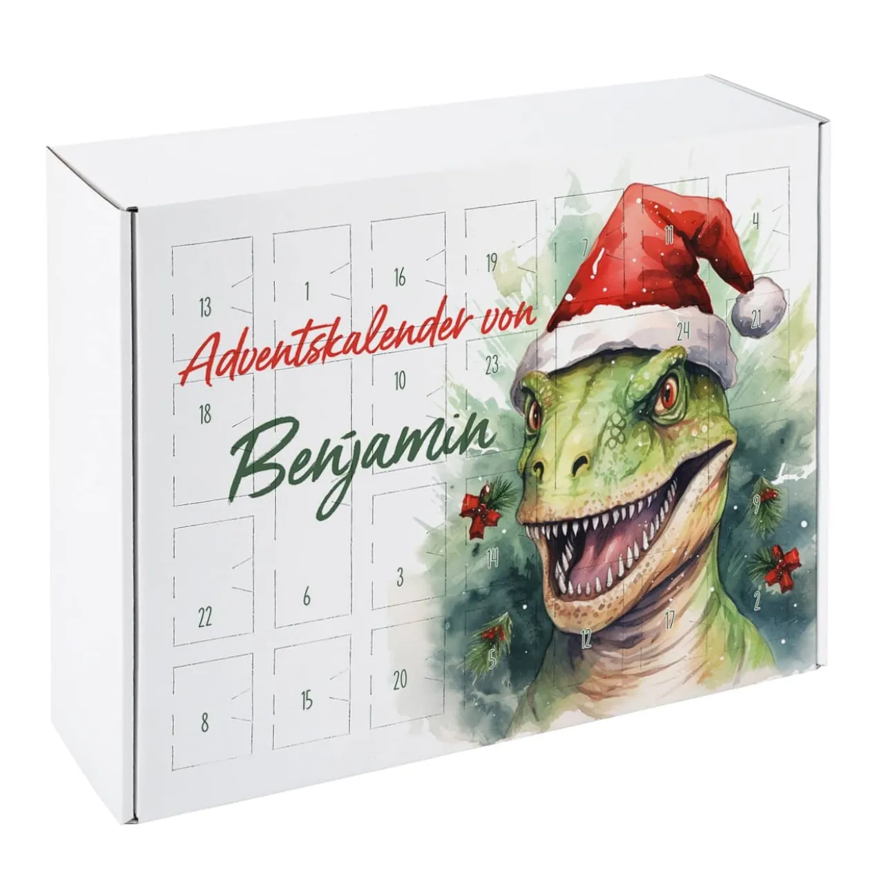 Cooler Dinosaurier Adventskalender mit Personalisierung