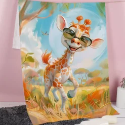 Cooles Handtuch mit verschiedenen Tieren bei Sommeraktivitäten und Name bedruckt