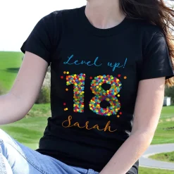 Damenshirt zum 18. Geburtstag mit Name und Wunschtext
