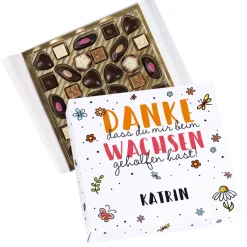 Danke dass du mir beim Wachsen geholfen hast - Lindt Pralinen mit Name