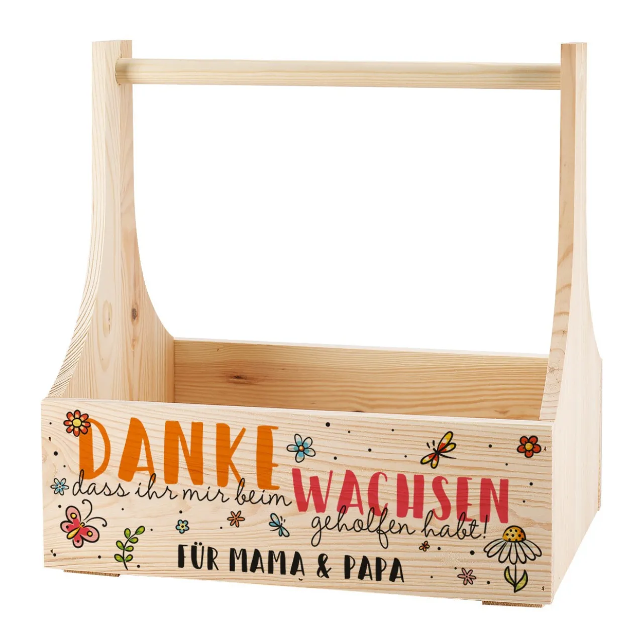 Danke, dass du uns beim Wachsen geholfen hast! - Holzträger als Geschenk für Erzieher