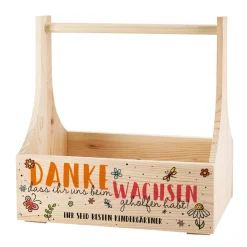 Danke, dass du uns beim Wachsen geholfen hast! - Holzträger als Geschenk für Erzieher