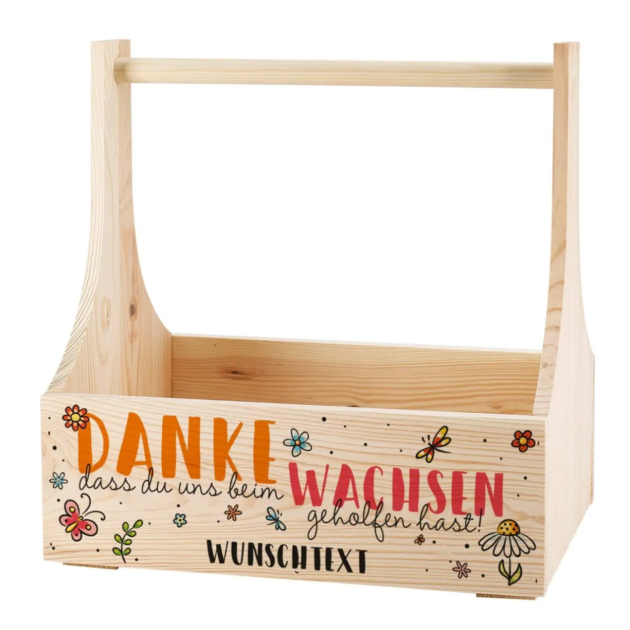 Danke, dass du uns beim Wachsen geholfen hast! - Holzträger als Geschenk für Erzieher
