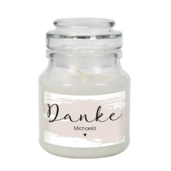 Danke - Duftkerze im Glas mit Ihrem Wunschtext