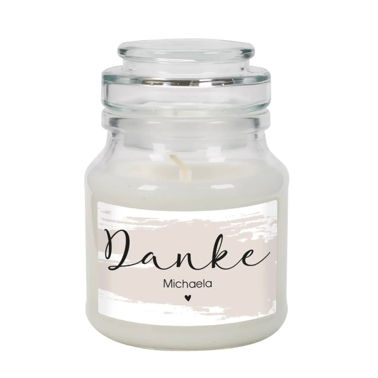 Danke - Duftkerze im Glas mit Ihrem Wunschtext