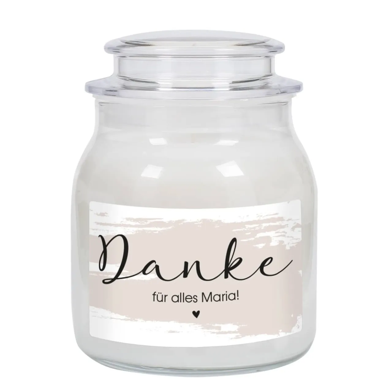 Danke - Duftkerze im Glas mit Ihrem Wunschtext