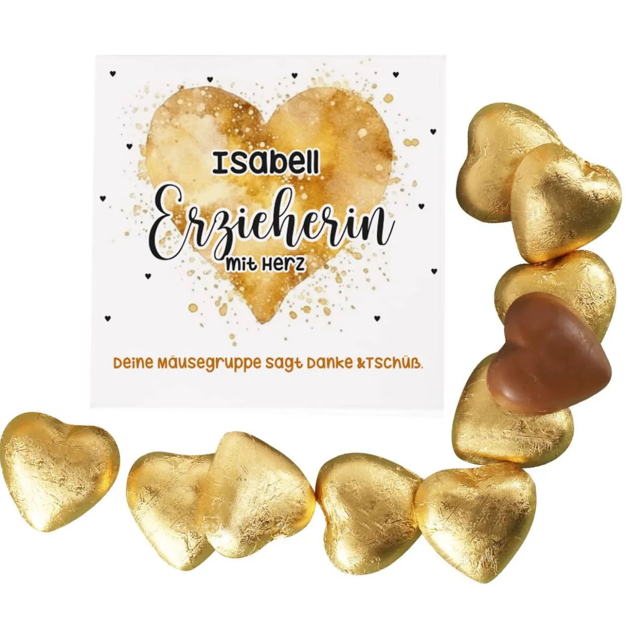 Danke Geschenk mit Herz - Geschenkbox mit 10 Lindt Schoko-Herzen