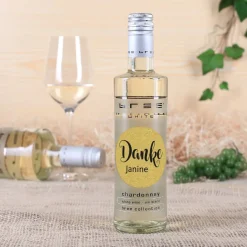 Danke - kleine BREE Weinflasche mit Wunschname