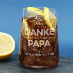 Danke Papa - Trinkglas zum Vatertag