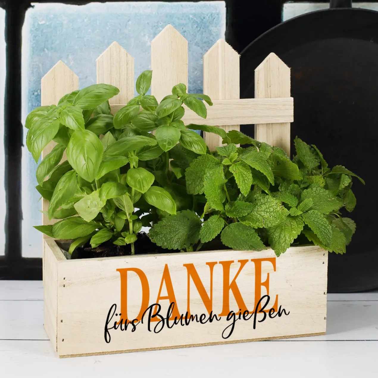 Danke - Pflanzkiste mit Ihrem Wunschtext