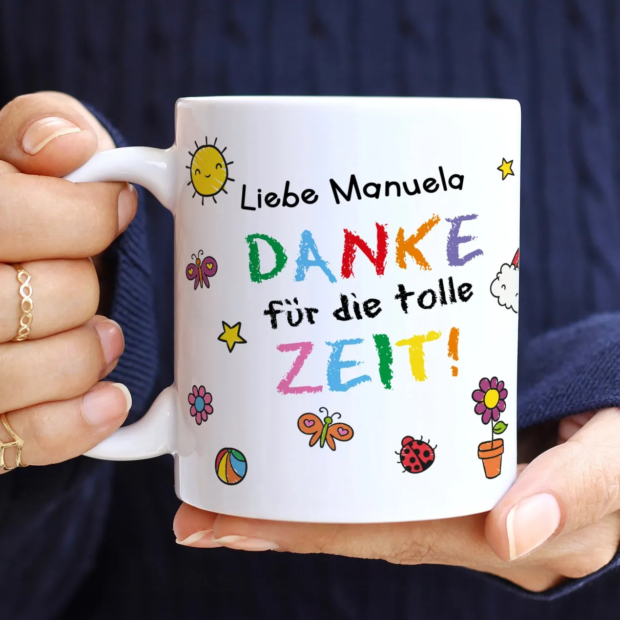 Dankeschön Geschenkset mit Tasse & Shokolade | Personalisiertes Geschenk für Erzieher & Kita Abschied