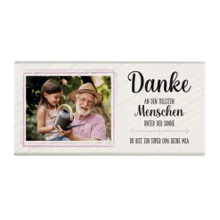 Danke - Schokolade mit Foto & 4 Zeilen Wunschtext