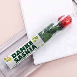 Danke - Schokorose mit Name und Wunschtext personalisiert