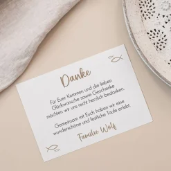 Dankeskarte mit vielen Fotos zur Taufe, Kommunion oder Konfirmation