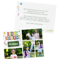Dankeskarte zur Einschulung - Endlich Schulkind