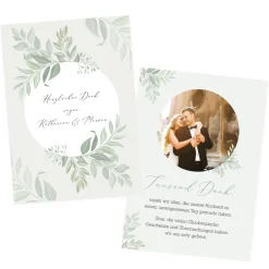 Dankeskarte zur Hochzeit mit persönlichem Wunschtext und Foto