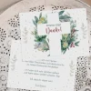 Dankeskarte zur Kommunion oder Konfirmation mit Blätterkreuz-Motiv