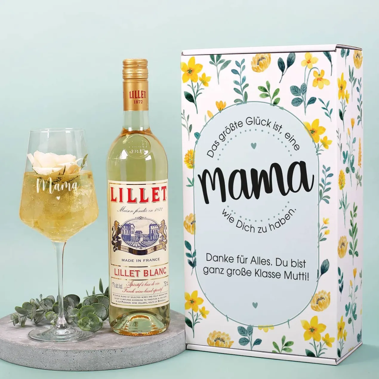 Das größte Glück ist, eine Mama wie Dich zu haben. - Lillet Geschenkset zum Muttertag