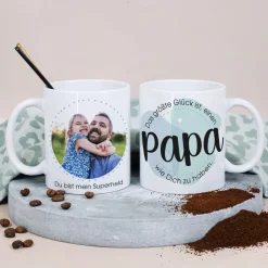 Das größte Glück ist, einen Papa wie Dich zu haben. - Fototasse zum Vatertag