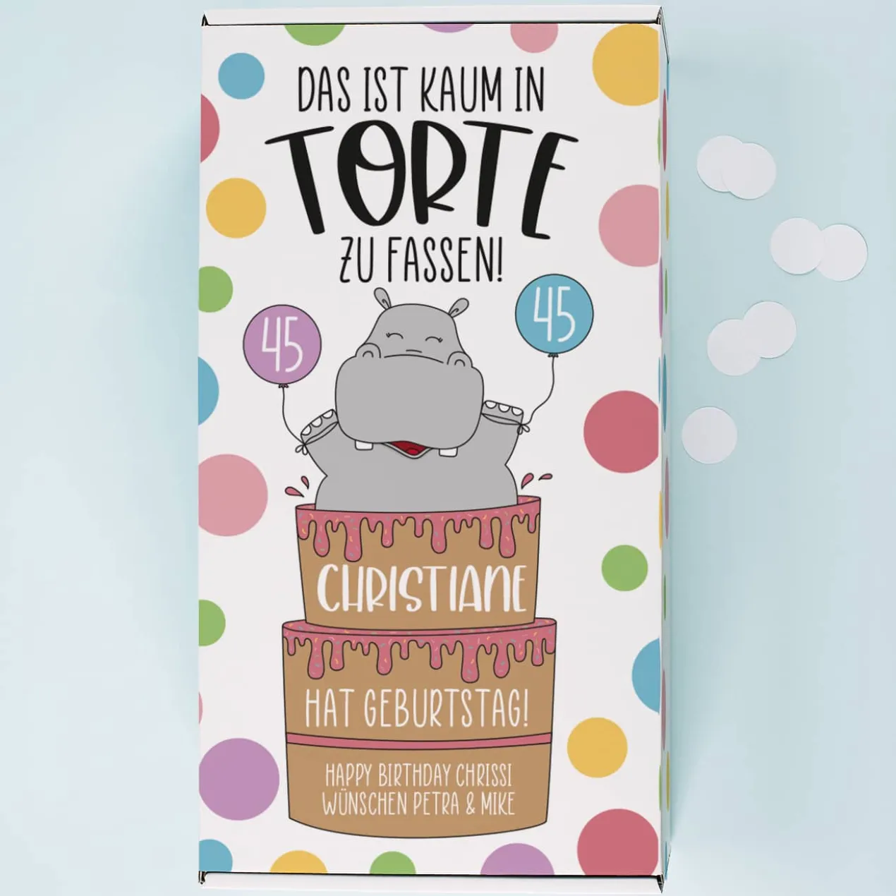 Das ist kaum in Torte zu fassen! Geschenkverpackung für Geburtstagsgeschenke