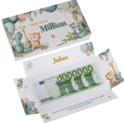 Deine erste Million - Überraschungsbox für Geldgeschenke zu Geburt, Taufe, Geburtstag