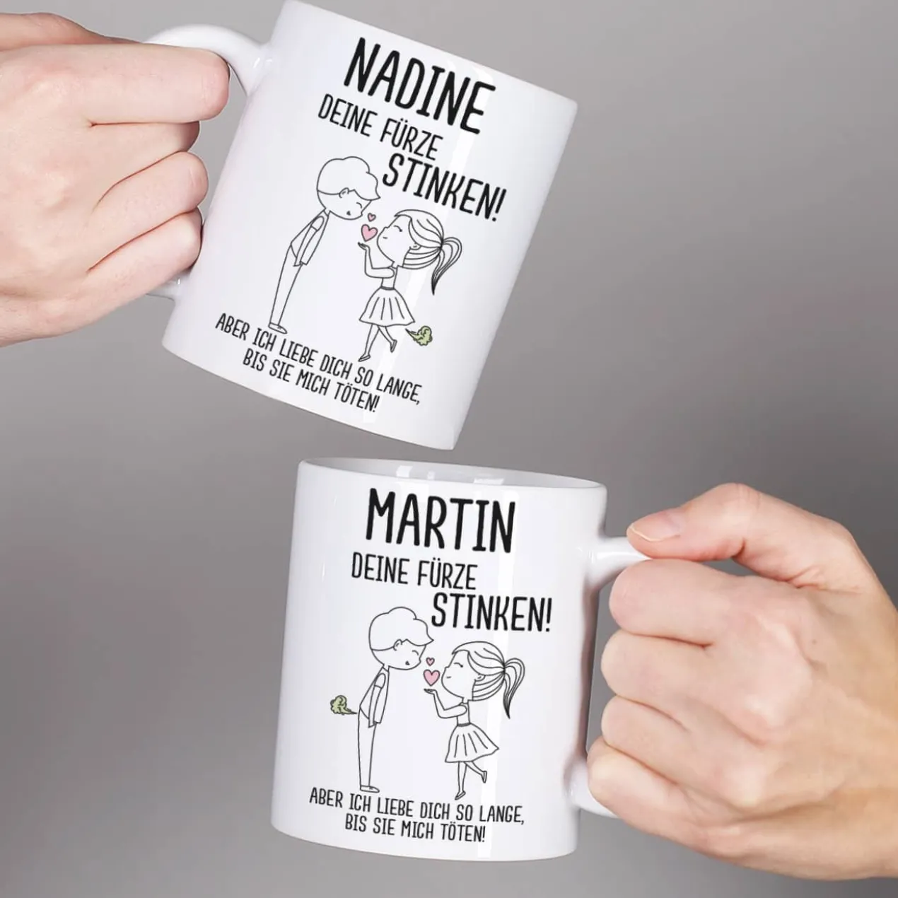Deine Fürze stinken! - Tasse für Männer oder Frauen mit Namensaufdruck