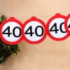 Deko Girlande - Verkehrszeichen 40