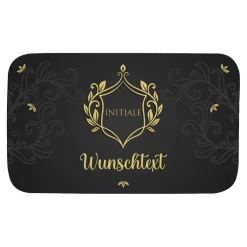 Dekorative Badematte mit Wappen, Initiale und Wunschtext, 76x45cm
