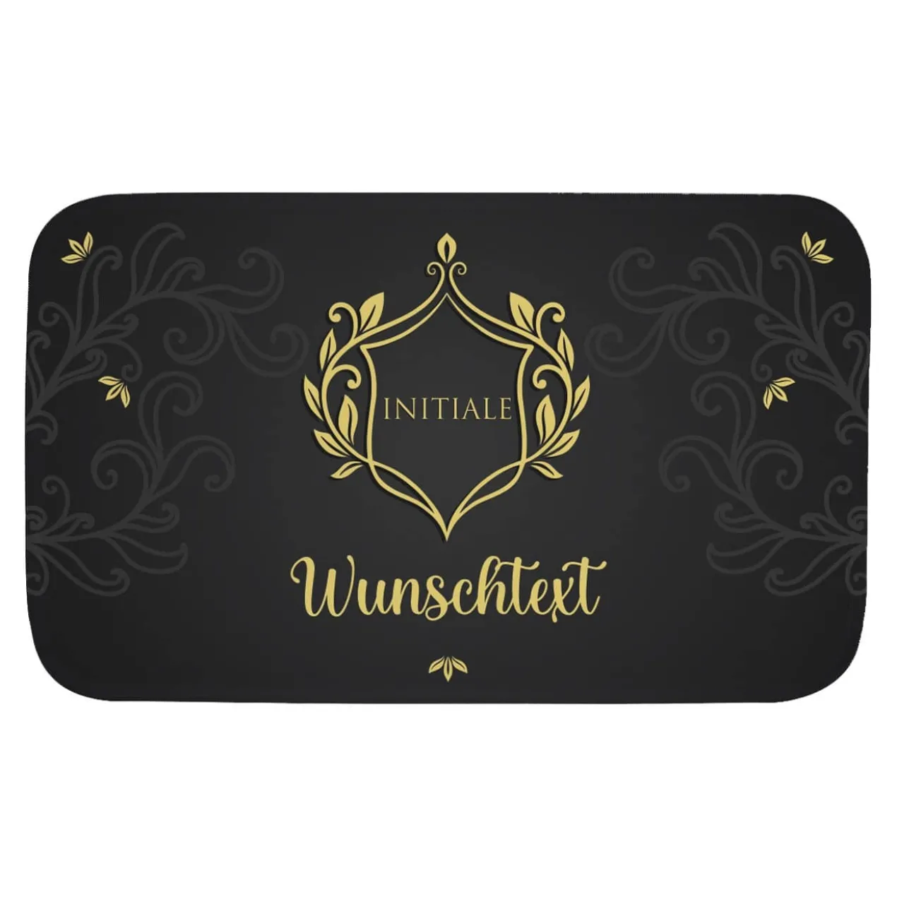 Dekorative Badematte mit Wappen, Initiale und Wunschtext, 76x45cm