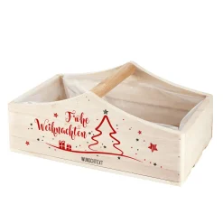 Dekorative Holzkiste zu Weihnachten mit Ihrem Text