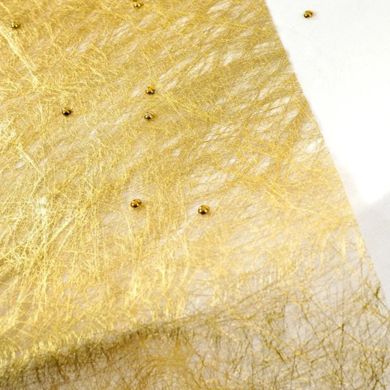 Deko Tischläufer aus Vlies in Gold / Metallic - 500 cm x 30 cm