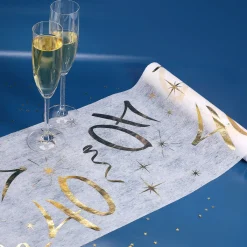 Deko Tischläufer aus Vlies zum 40. Geburtstag - gold