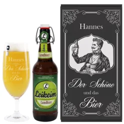 Der Schöne und das Bier - Geschenkset für Männer | Biersorte wählbar