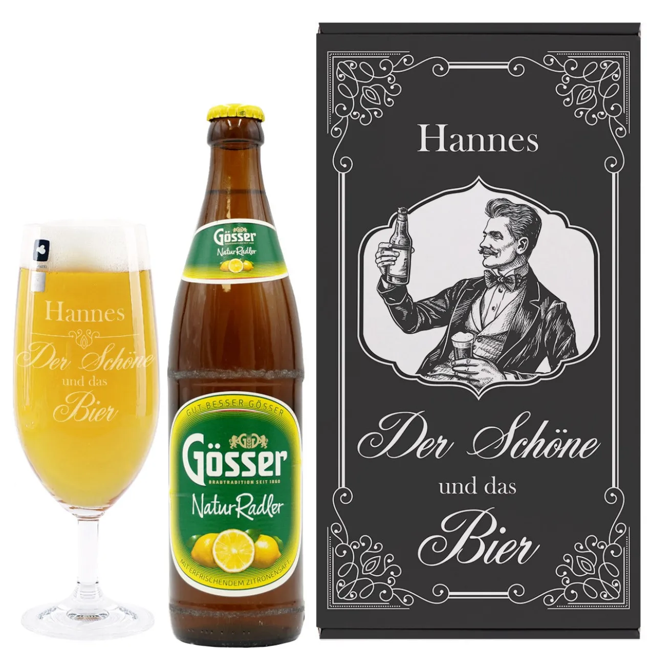 Der Schöne und das Bier - Geschenkset für Männer | Biersorte wählbar