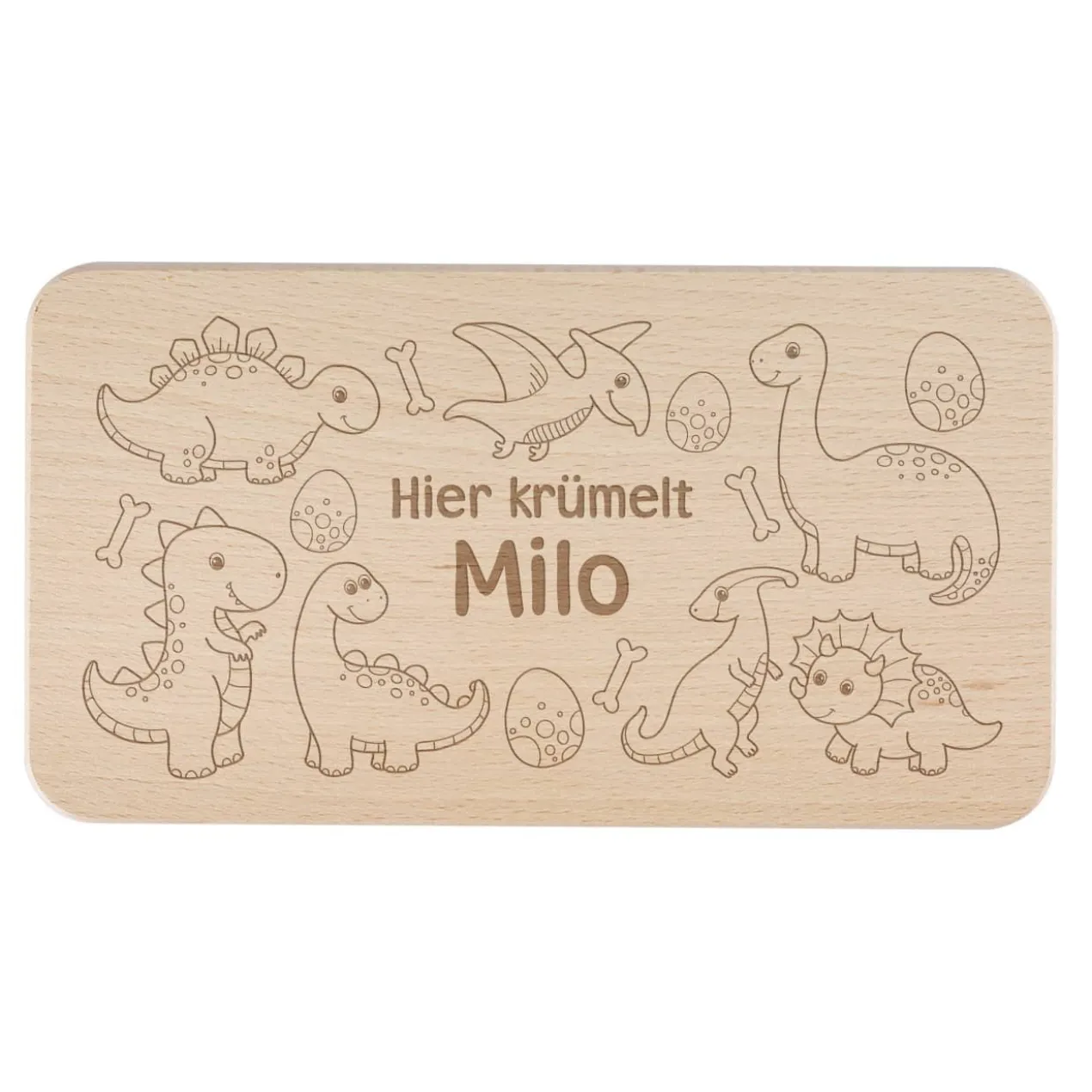 Dino Holzbrettchen für Kinder mit Namensgravur