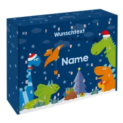 Dinosaurier - Adventskalender zum selbst Befüllen mit Wunschtext und Name