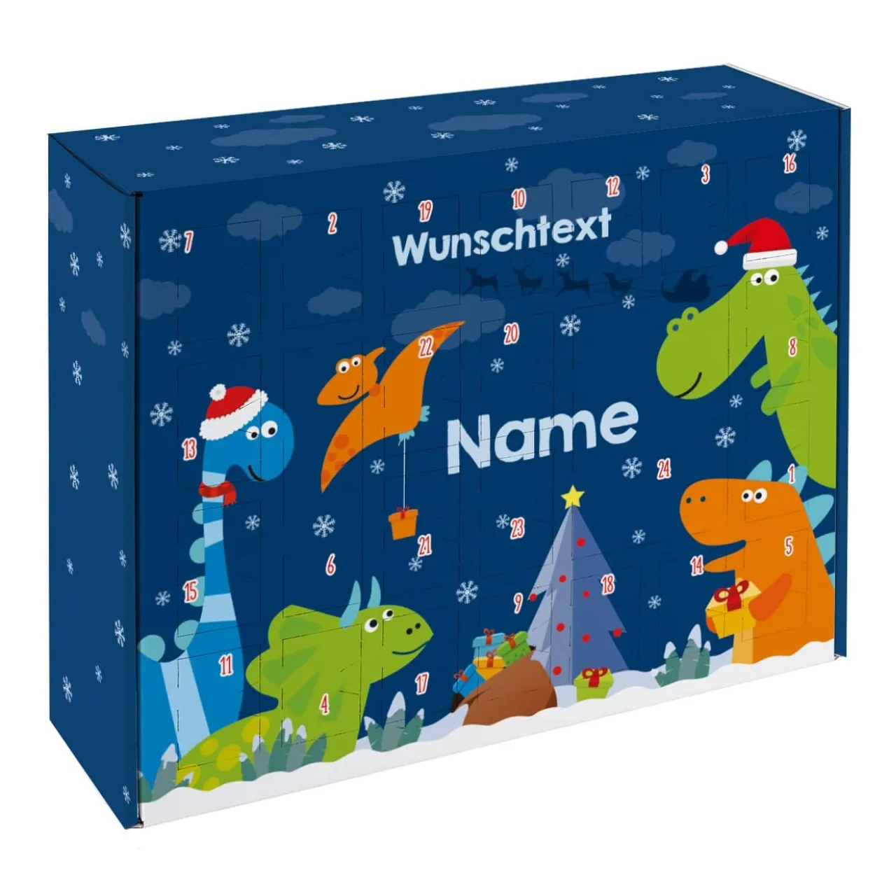 Dinosaurier - Adventskalender zum selbst Befüllen mit Wunschtext und Name